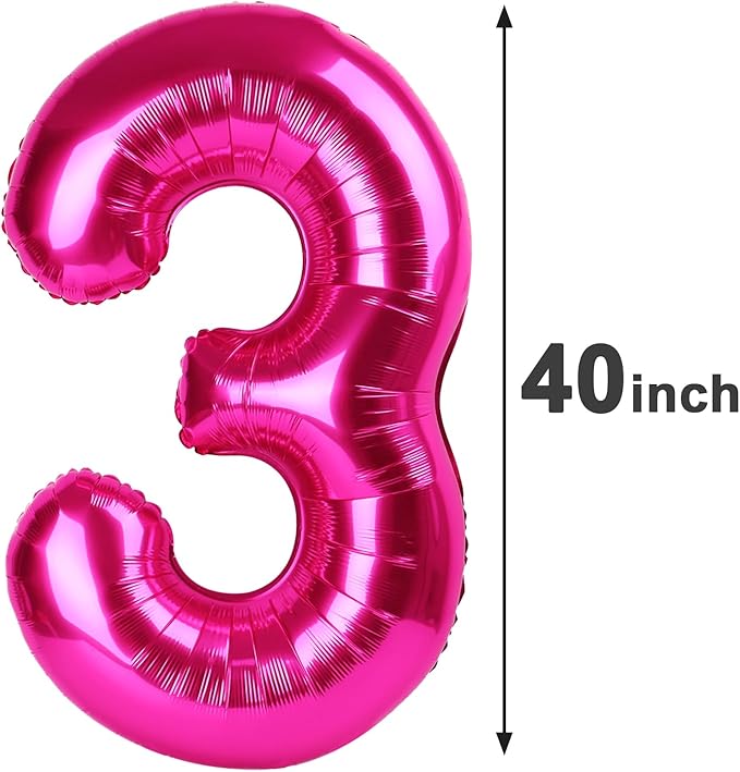 40 Inch Hot Pink 23 Large Number Balloon, 23 23rd Hot Pink Birthday Party - Image 3