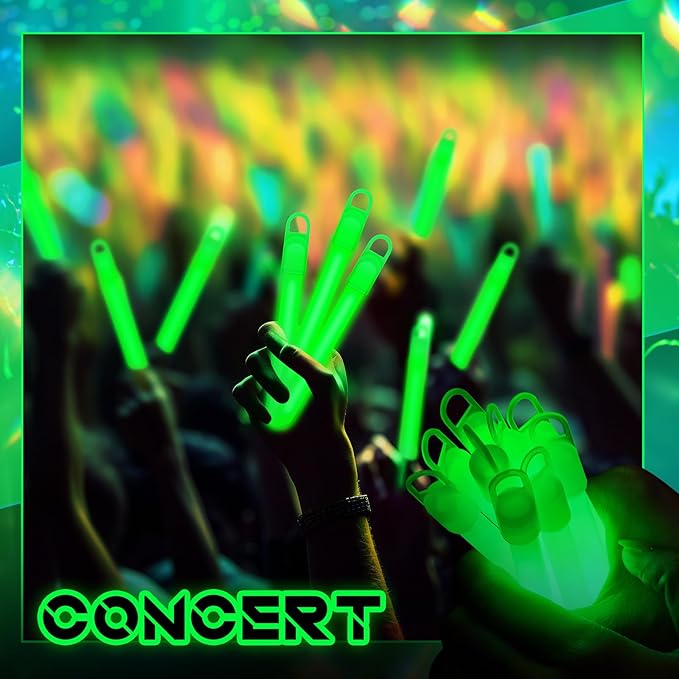 Lewtemi 4" or 6" 100 Pack Bright Glow Sticks Bulk, Glow in The Dark Party - Image 6