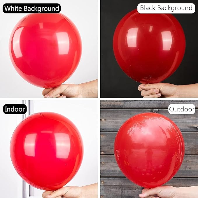 Red and Black Balloons, 70 Pack 12 Inch Black and Red Latex Balloons - Image 4