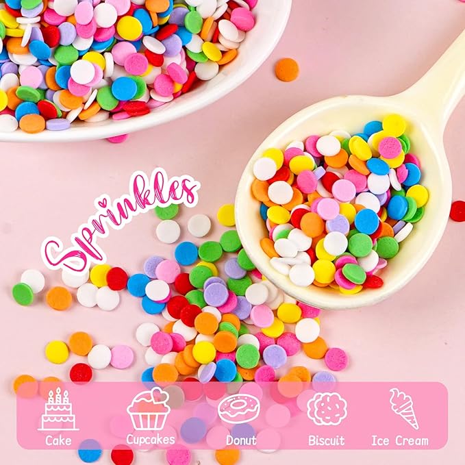 Rainbow Round Sprinkles, Birthday Confetti Edible Cake Decorations, Round - Image 8