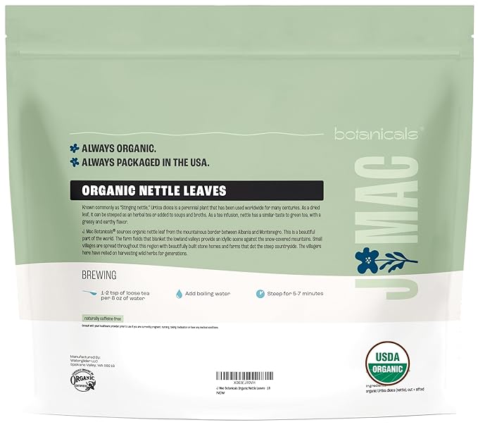 J MAC BOTANICALS Organic Nettle Leaf Herbal Tea - 16 oz Certified USDA Organic - Image 9