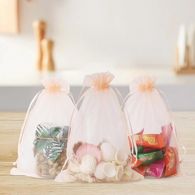Wudygirl 100PCS Organza Bags Jewelry Bags Drawstring 5X7 Inch Favor Bags - Image 3