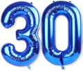 Navy Blue 30 Balloon Numbers, 40 Inch Large Dark Royal Blue Foil Number 3 & 0 by KAINSY