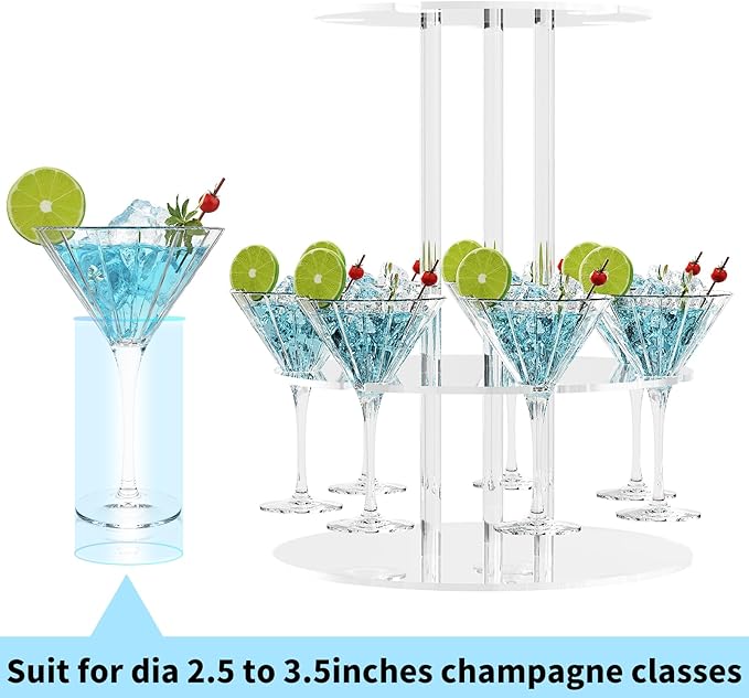 Champagne Tower, Circle Acrylic Champagne Display Rack Stand - Image 2