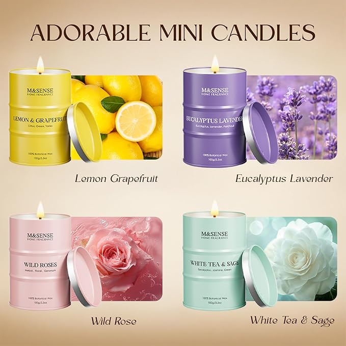 Fall Candles Set | Mini Scented Candles Gift Set | 4 Pack Candles - Image 2