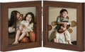 decorUhome Double 4x4 Picture Frame Vertical, Engineered Wood Bifold Photo Frame by decorUhome