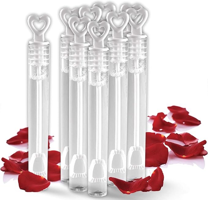 Big Mo's Toys 40 Pack Mini Heart Bubble Wands – Great Wand Bubbles Party Favors by BigMosToys