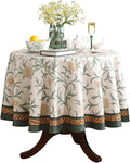 patdrea Designer Vintage Linen Round Tablecloth, French Table Cloth by Welcometopatdrea