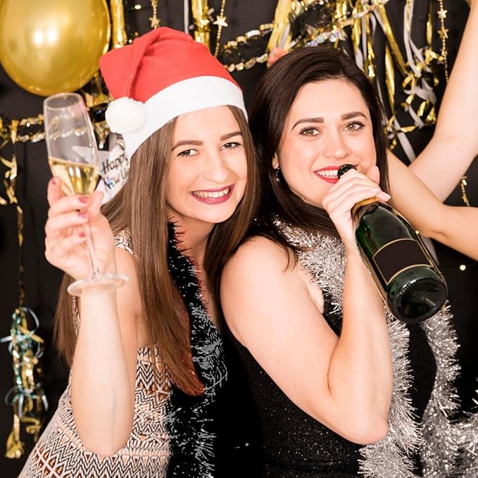 25 Feet Black Christmas Tinsel Garland, Metallic Foil Twist Garland Wall - Image 5