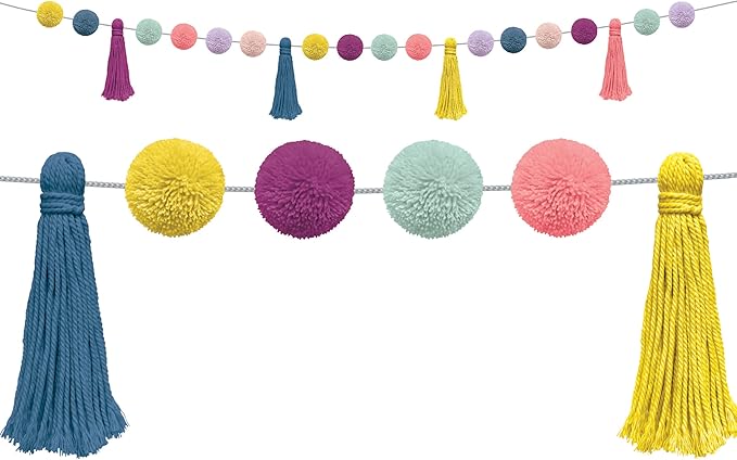 Oh Happy Day Pom-Poms and Tassels Garland by TeacherCreatedResourcesOS