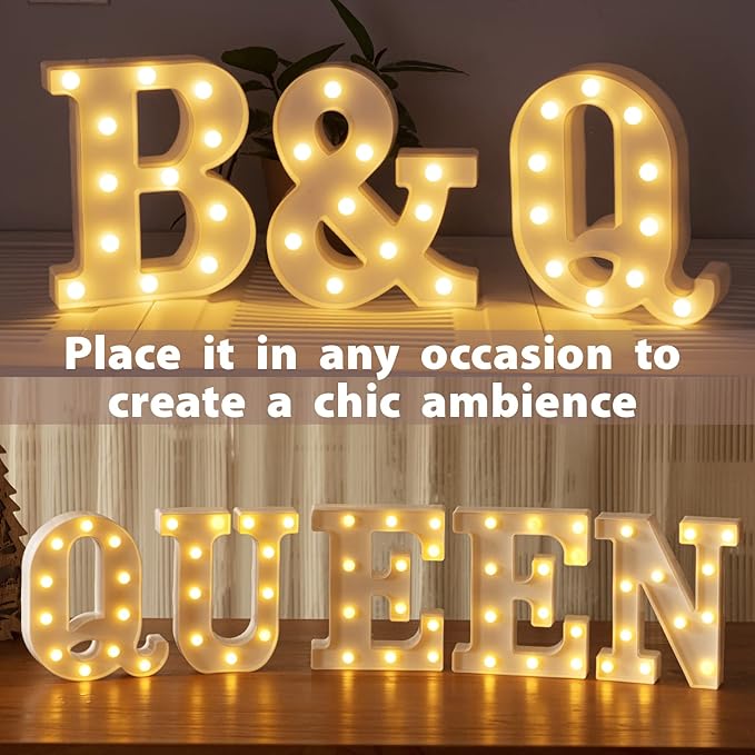 LED Marquee Letters Lights Sign-Q, HXWEIYE Led Letters Lights 26 Alphabet - Image 6