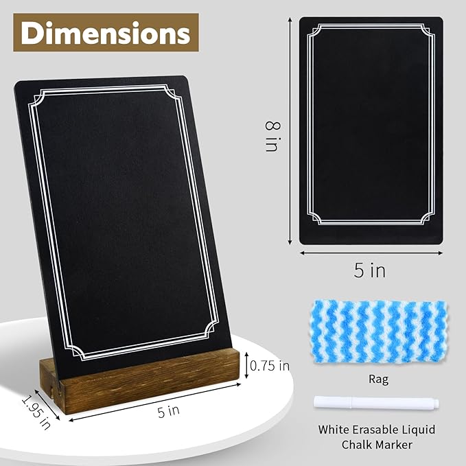 Small Chalkboard Sign with Stand, 8x5'' Table Top Double-Sided Mini Board With - Image 6