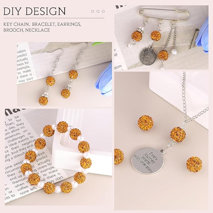 200pcs 10mm Golden Rhinestone Beads - Image 5