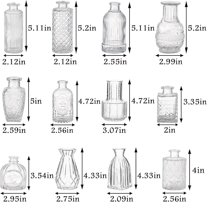 Bud Vases Set of 12, Small Glass Vases - Image 6