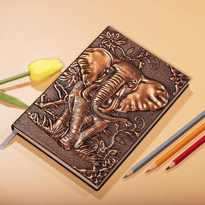 molshine A5 Embossed Journals Vintage Notebook, Retro Bronze Diary, 100 Sheets - Image 5