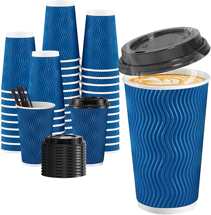 SIUQ 16 oz Coffee Cups-90 Pack Disposable Coffee Cups by SIUQ