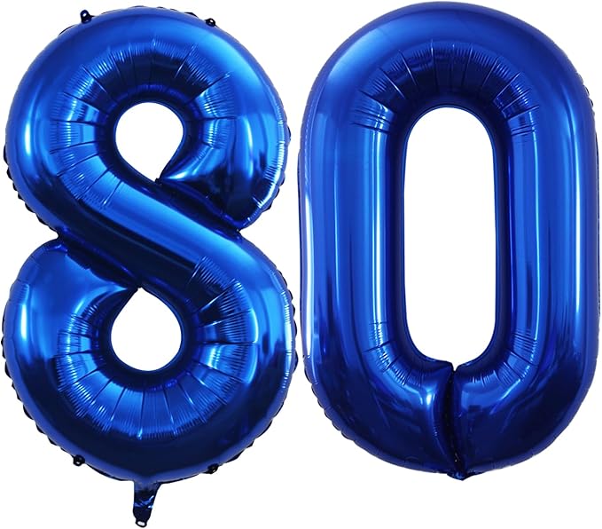 GOER Number 80 Balloons for 80th Birthday Party Decorations, 42 Inch Jumbo Foil by GOER