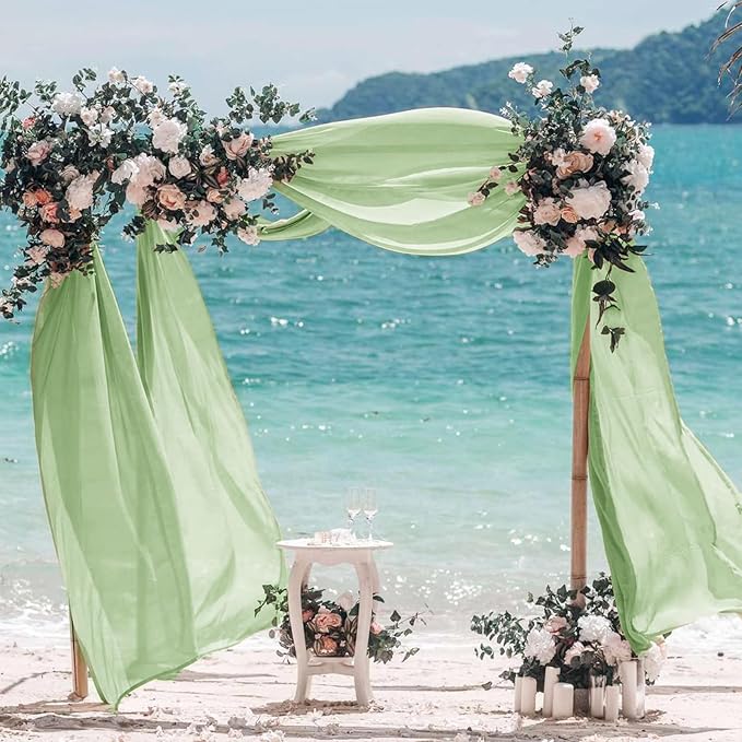 VOK Wedding Arch Draping Fabric Chiffon Fabric, 29in x 18Ft Sheer Chiffon - Image 3