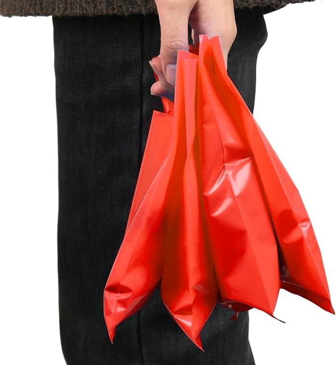 Red 100 PCS Small Gift Bags, Treat Retail Pouches - Image 7