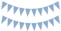 2 Pieces Blue Checkered Flags Banner, Double Sided Blue and White Gingham by VILIFEVER