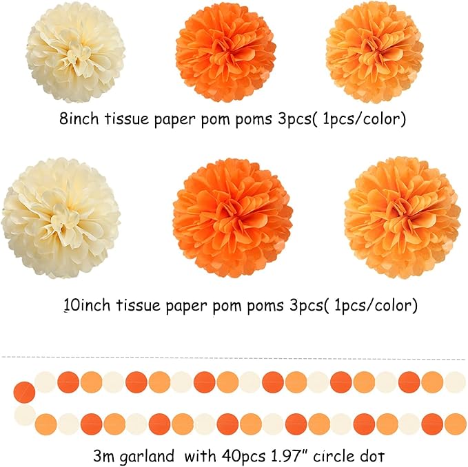 Orange Beige Fall Baby-Shower Party-Decorations - Image 3