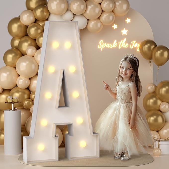 JoyMuse 4FT Marquee Light Up Letters, Large Marquee Letters 4 Feet Tall by Unknown
