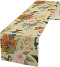 Brown Bird Floral Table Runner Spring Flower Kitchen Table Decoration Suitable by ICMOLYYENLO
