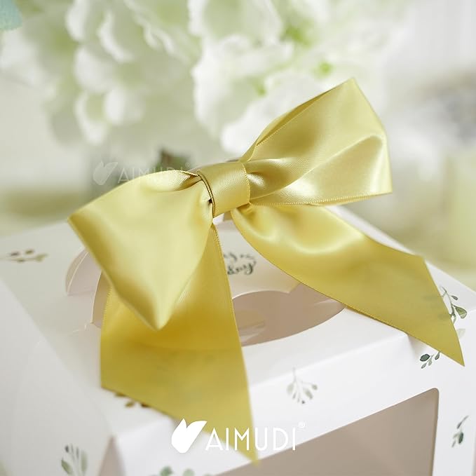 AIMUDI Gold Satin Bows 5.5" Bows - Image 8