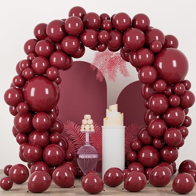 90pack Burgundy Balloons Different Size 18/12/10/5 Inch Maroon Balloon Garland by Voircoloria
