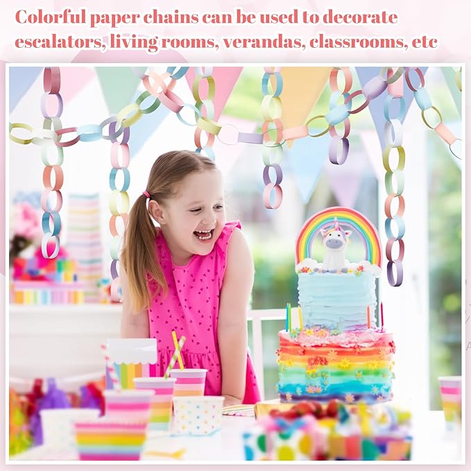 Lincia 600 Sheet Halloween Paper Chain Garland, Construction DIY Crafts Chain - Image 3