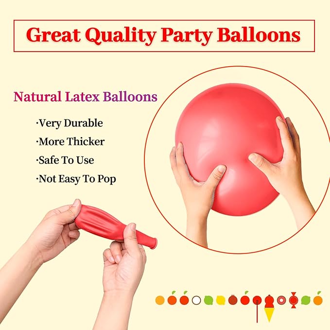 110pcs Pastel Red Balloon 12 Inch, Pastel Red Latex Balloons - Image 2