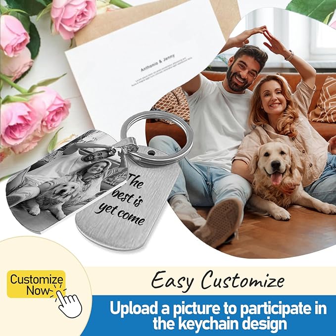 Custom Keychain with Picture, Personalized Keychain with Engraved Photo/Text - Image 2