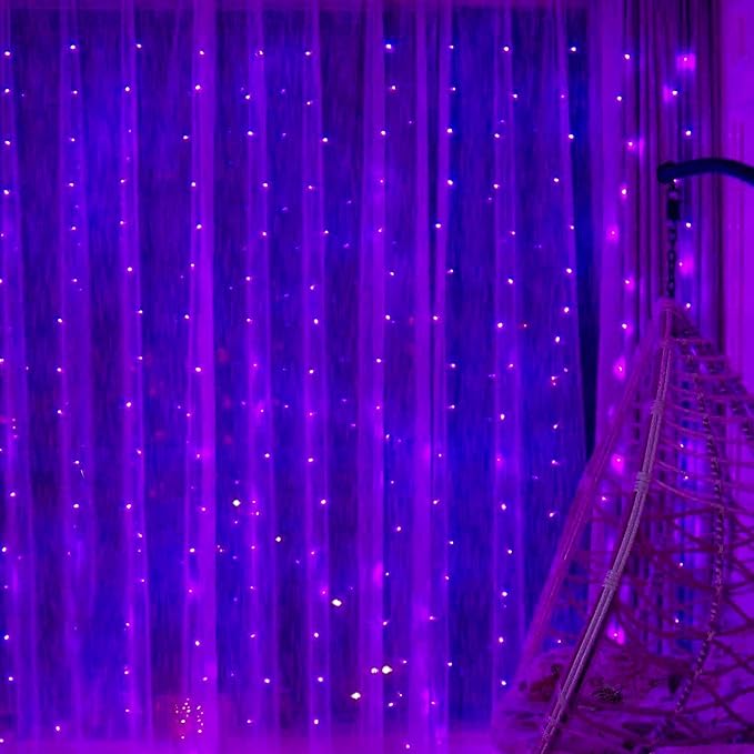 Dazzle Bright Curtain String Lights, 300 LED 9.8ft x 9.8ft 8 Lighting Modes - Image 3