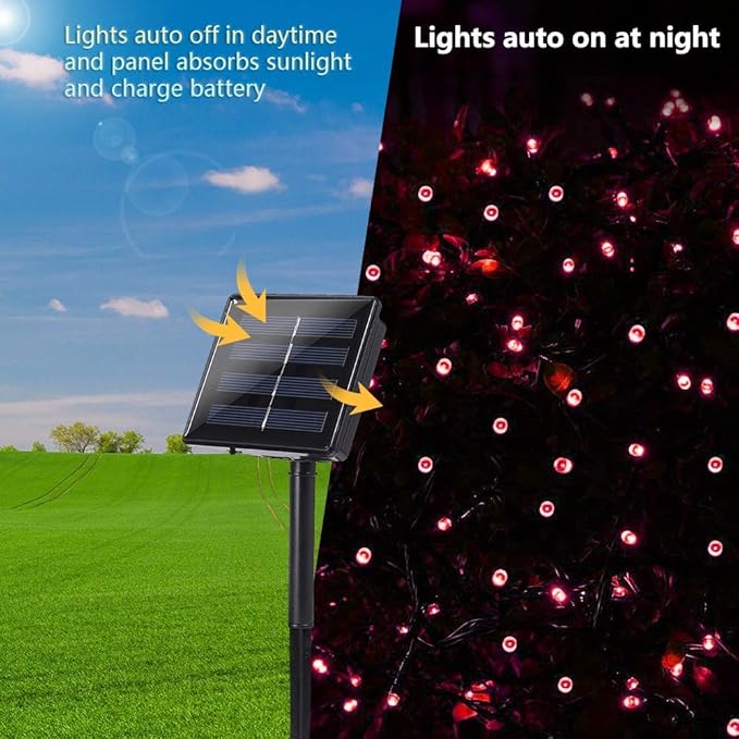 Toodour Solar Christmas Lights, 72ft 200 LED 8 Modes Outdoor Christmas String - Image 6
