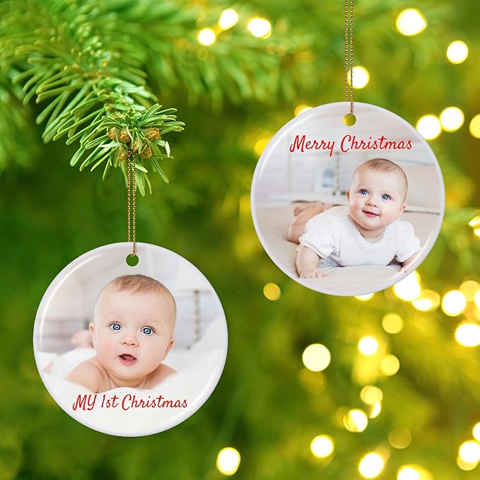 Personalized Christmas Ornaments 2025, Custom Photo Text Hanging Ornament - Image 3