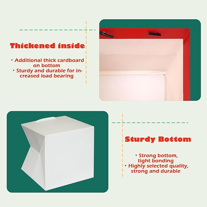 ADIDO EVA White Square Gift Bags Small Size Square Bottom Paper Bags - Image 4