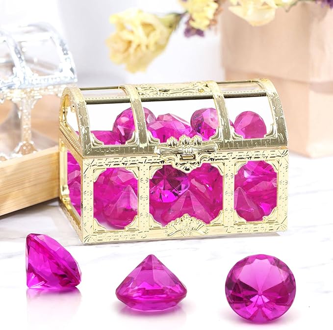 100 PCS Acrylic Diamond Gems, Rose Color Acrylic Diamonds Vase Filler 1 Inch - Image 6