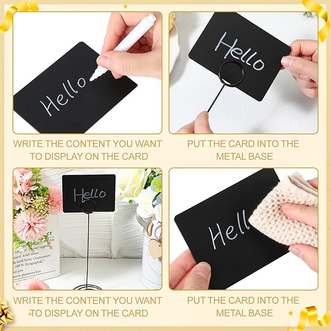 TecUnite 12 Pcs Mini Chalkboard Signs - Image 5