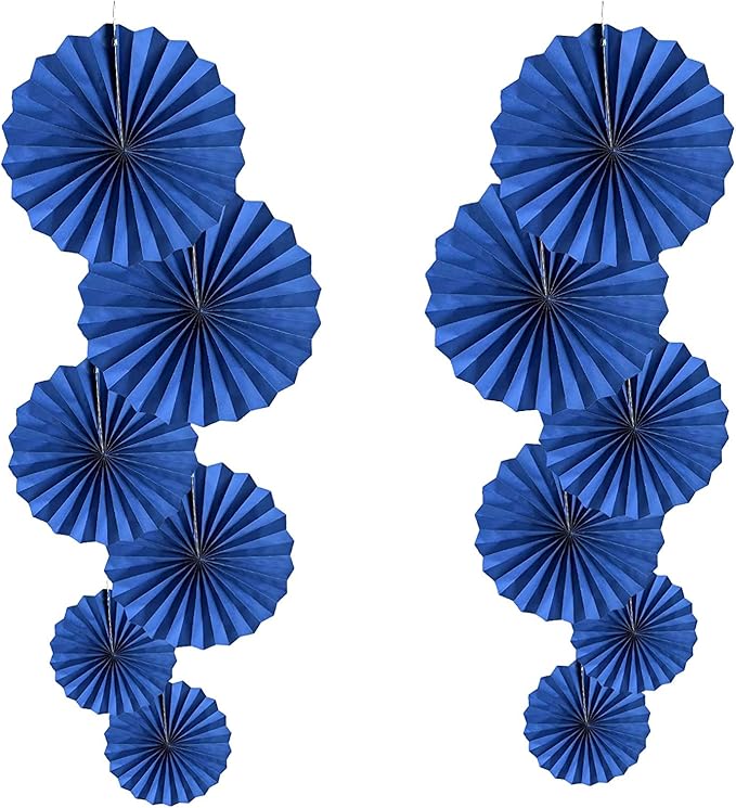HQZ Blue Party Hanging Fans DIY Set by HQZ