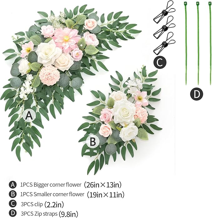 Faux Flower Swag Set of 2 for Wedding Welcome Signs Floral Swag Wedding - Image 4