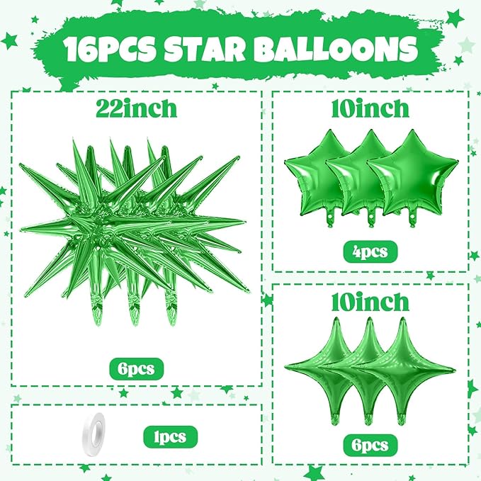 Green Star Balloon - Image 2
