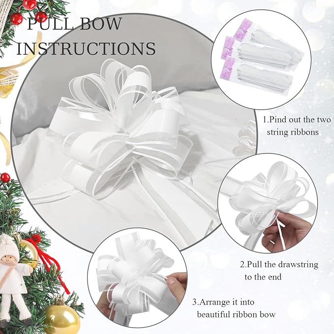 6 Pieces Large Pull Bows, 6 inches, Bow - Image 3