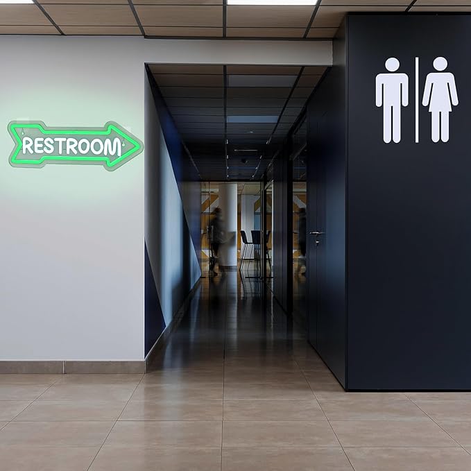 Looklight Restroom Arrow Neon Sign - Image 2