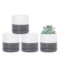 D'vine Dev Set of 4 Small Ceramic Plant Pots, 3.5 Inch Succulent Planter Pot by DvineDevPlanterPotsandStand