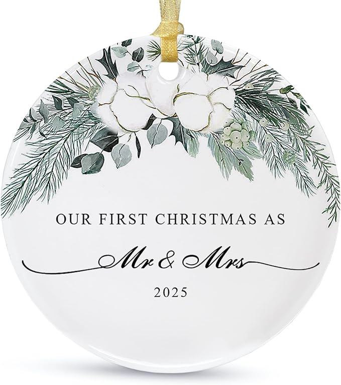 2025 First Christmas Married Ornament, First Year as Mr and Mrs Christmas by SIABERTERL