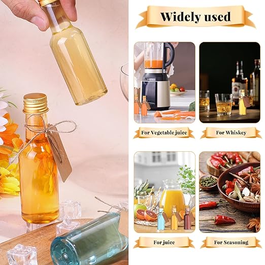 Dualshine 100 Pcs Mini Liquor Bottles, 1.7oz/50ml Shot Bottles - Image 5