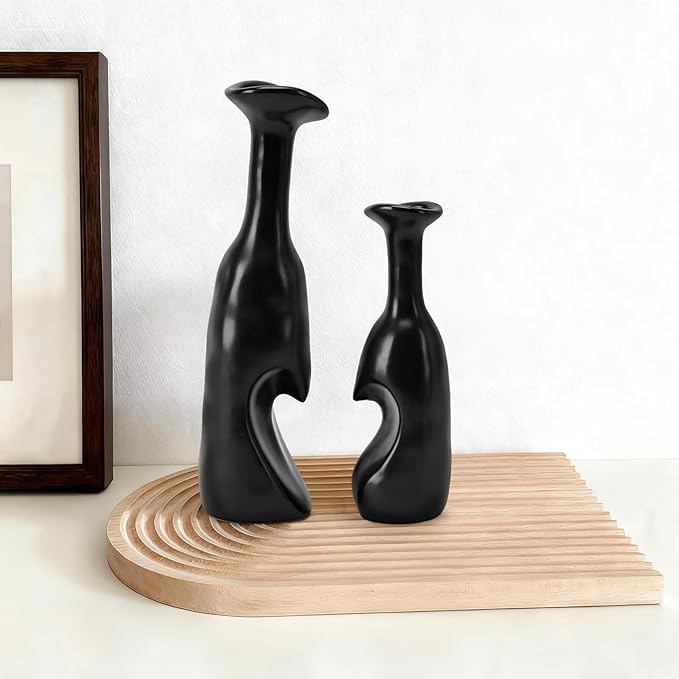 Heart Shaped Small Ceramic Vases Set of 2 Home Decor Boho Vase Modern Matte by Unknown