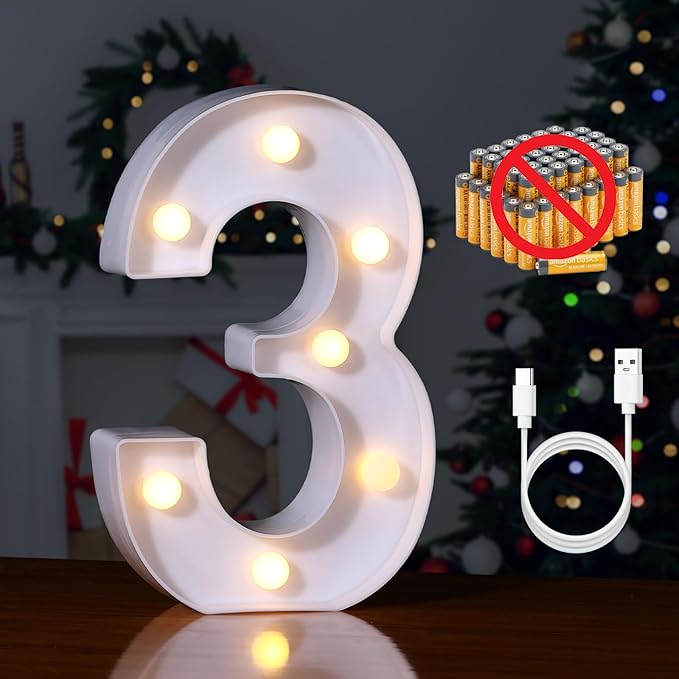 Foaky Rechargeable LED Letter Lights Sign Marquee Light Up Letters Sign by Foaky