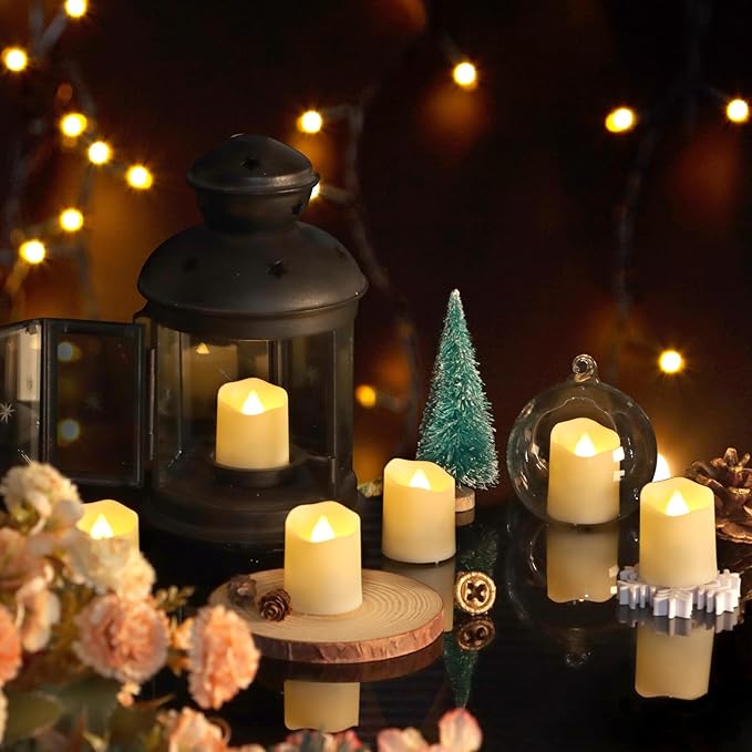 FREEPOWER Rechargeable Flameless Flickering Tea Light Candles Remote Control - Image 2