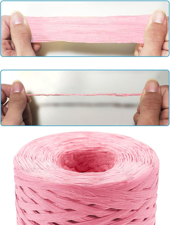 Creatrill 218 Yards Raffia Paper Craft Ribbon Packing Paper Twine, 1/4 Inch by - Image 4